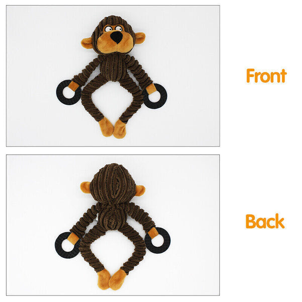 Unstuffed Plush Dog Puppy Pet Squeaker Toys Squeaky Funny Interactive Chew Toy