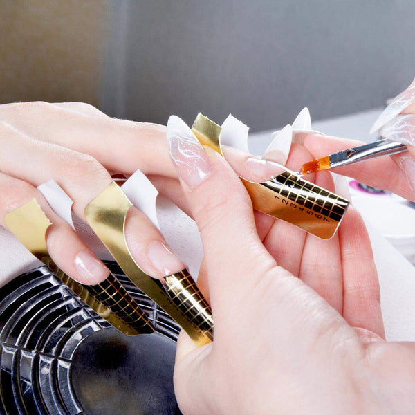 Nails Gel Extension Sticker Nail Art Acrylic Gold Nail Forms Tips Guide AU Stock