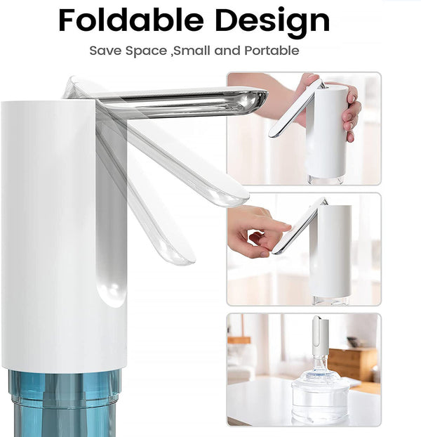 Water Bottle Pump Dispenser Drinking USB Electric Kitchen Home Foldable Button