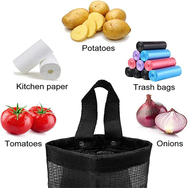 1/2PCS Plastic Bag Holder Dispenser Mesh Storage Garbage Bags Organizer Hanging - Lets Party