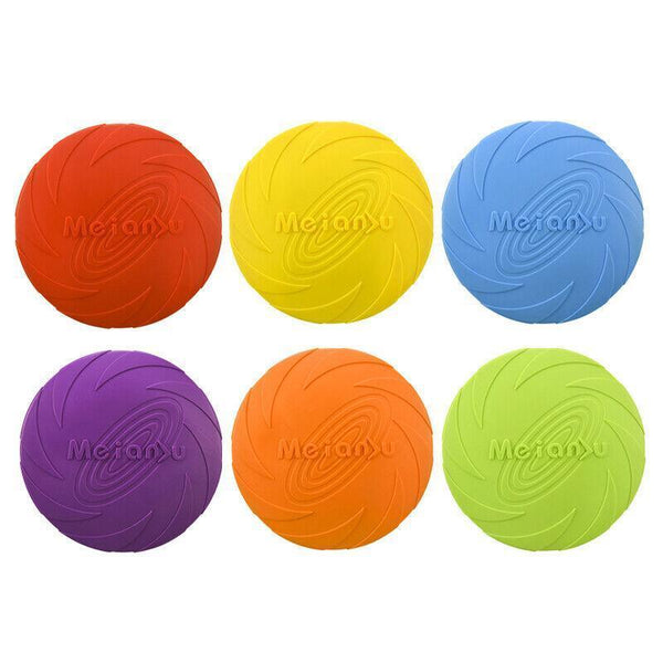 Dog Frisbee Rubber Pet Puppy Safe Exercise Fetch Outdoor Training Toy AU STOCK