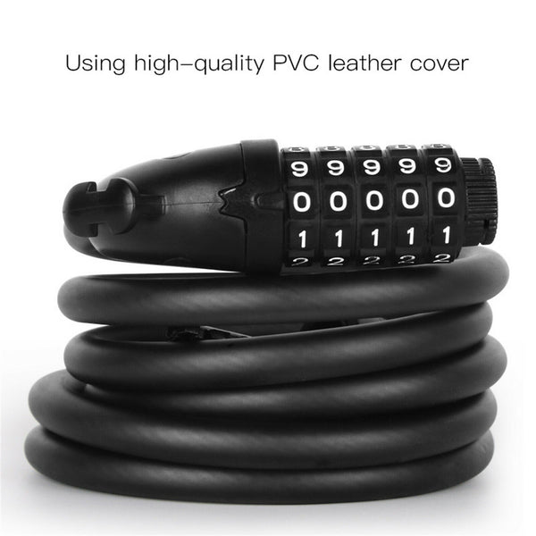 Bike Bicycle Cycling Lock 5-Digit Combination Security Cable Lock 12*1200mm AU