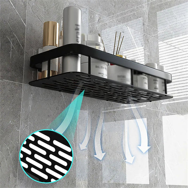 2PCS Self Adhesive Shower Shelf Bathroom Shower Caddy Rack Storage Organiser