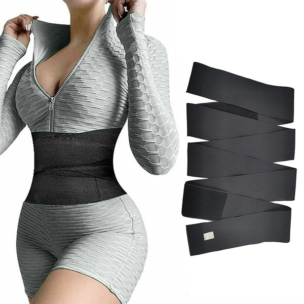 Slimming Bandage Wrap Lumbar Waist Support Sauna Belt Trimmer Body Shape AU