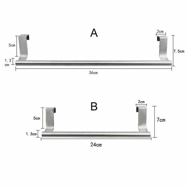Over Door Tea Towel Holder Rack Kitchen Bathroom Rail Cupboard Hanger Bar Hook A