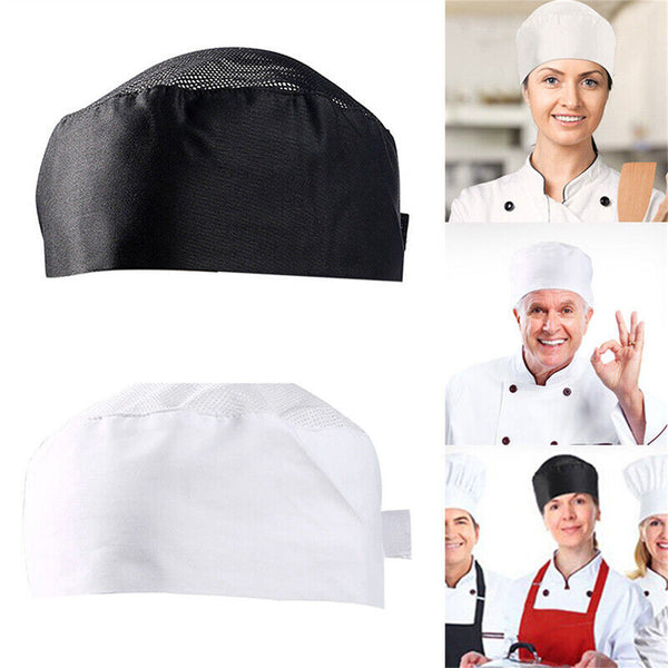 Kitchen Cooking Hat Breathable Mesh Top Skull Cap Catering Chef Hats Adjustable