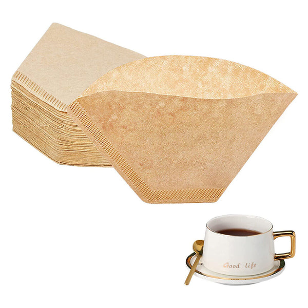 100Pcs Coffee Filter Paper Natural Unbleached Original Wooden Drip Paper AU