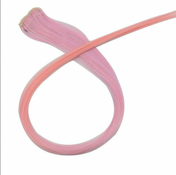 Clip On In Hair Extension Long Hair Coloured Synthetic Crochet Party Highlights