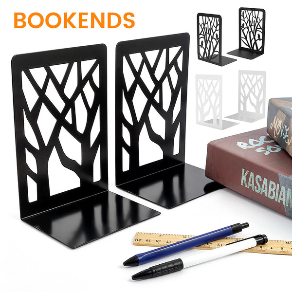 2PCS Heavy Duty Metal Bookends Decorative Book Ends Holder Stationery Bookends