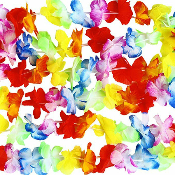 Hawaiian Flower Lei Leis Necklace Tropical Beach Luau Party Garland