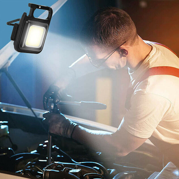 Mini Led Flashlight Portable Work Light Pocket USB Keychains Rechargeable Brigh