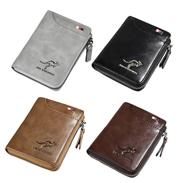 Men's RFID Blocking Leather Short Wallet Credit ID Card Cash Holder Purse AU