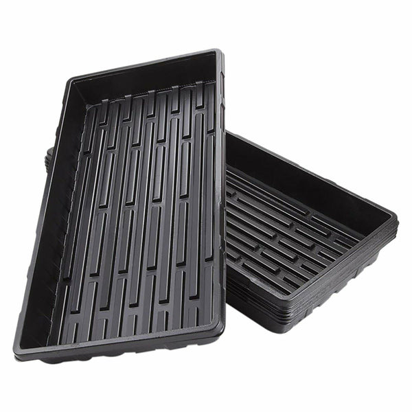 10 Pcs Garden Black Plastic Rectangle Plant Seedling Propagation Seeding Tray AU