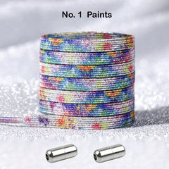 No Tie Paints Locked Elastic Shoelace Shoe Lace Lazy Laces Sneakers Sports Kids Adults