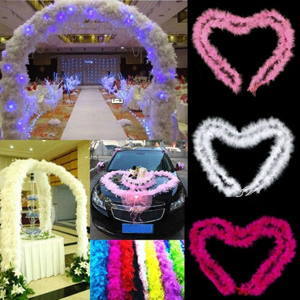 2M Feather Boa Stripe Fluffy Craft Costume Dress Up Wedding Party Flower Decor