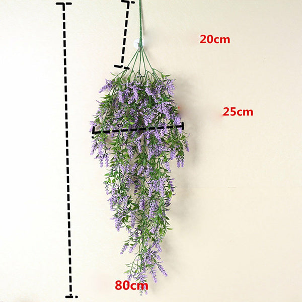 4PCSHanging Artificial Plants Fake Lavender Home Porch Decor Party Vine Flower