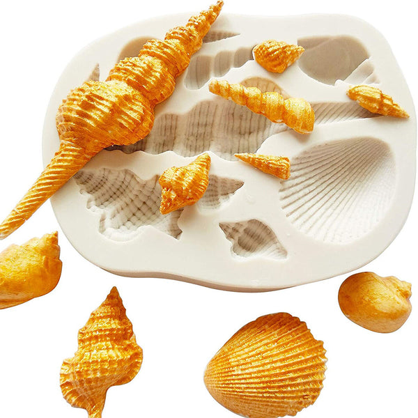 Shells Liquid Seashell Mould Fondant Chocolate Cake Silicone Molds 3D Beach