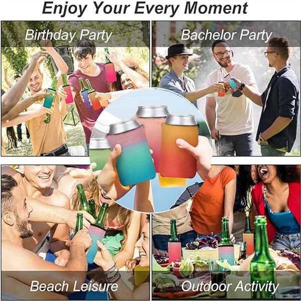 UP 32PCS Slim Can Cooler Sleeves Beer Can Coffee Cup Sleeve Reusable Cup Cover