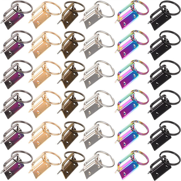 60Pcs 25mm DIY Craft Key Fob Keychain Hardware With Pliers Wristlets Tail Clip