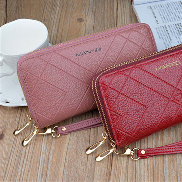 PU Leather Wallet Women Fashion Long Purse Card Phone Holder Case Clutch Handbag