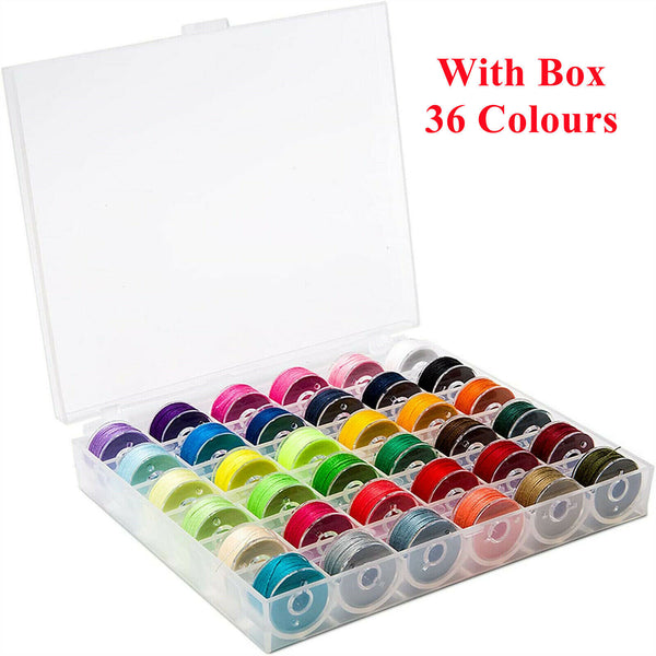 36/50Pcs Multicolor Thread Sewing Machine Bobbins Thread Embroidery Accessori AU