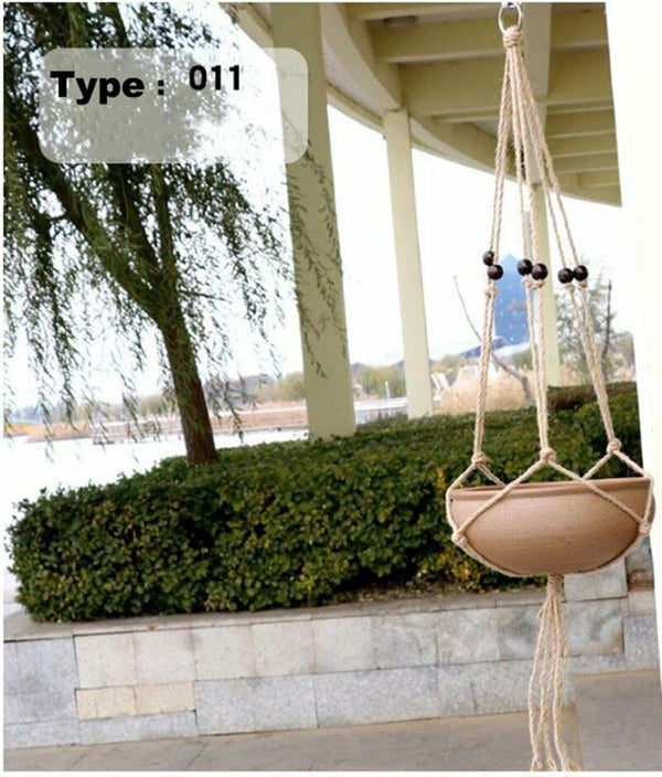 Macrame Plant Flower Pot Holder Hanger Hanging Planter Basket Hemp Rope Braided