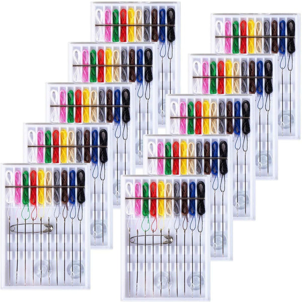 10PCS Portable Home and Travel Quick Fix Sewing Kit Pre Threaded Needle Kit