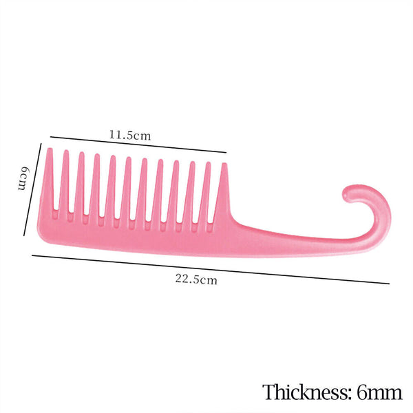 Purple Hair Comb Large Wide Tooth Comb Shower Curl Wet Bathroom Salon Anti-static - Lets Party