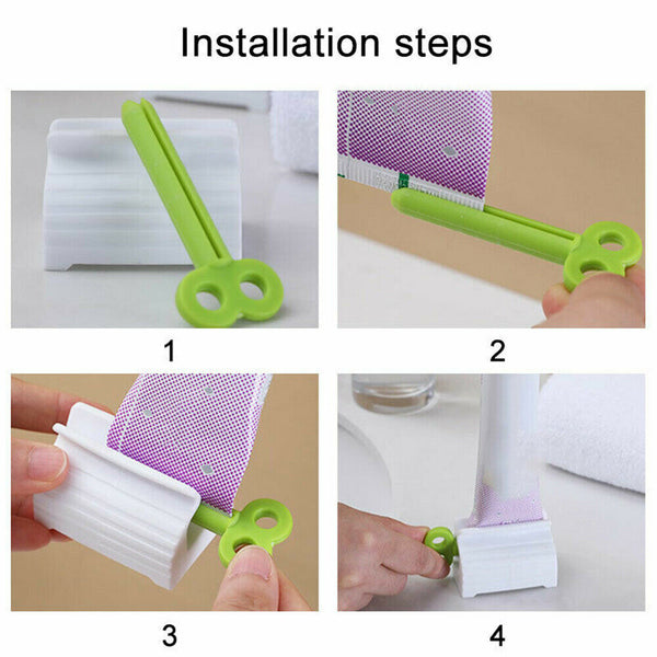 3x Toothpaste Squeezer Bathroom Tube Easy Stand Dispenser Rolling Holder Seat AU - Lets Party
