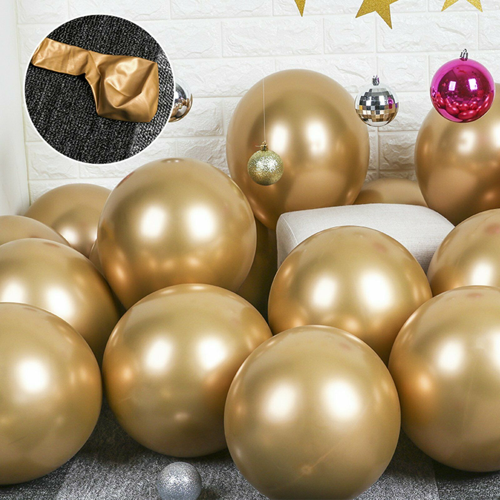Ultra Thick Chrome Metallic Latex Balloons Set Birthday Wedding Party Decor 30cm - Lets Party