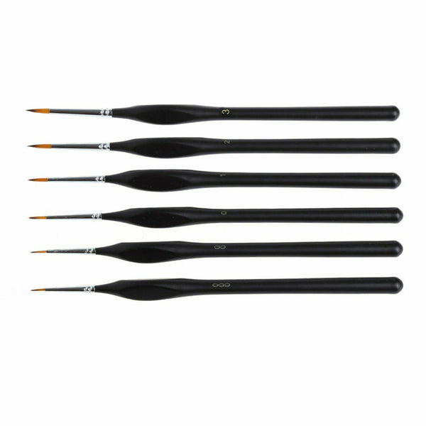 6x Pro Extra Fine Detail Watercolour Painting Acrylic Miniature Paint Brushes AU - Lets Party