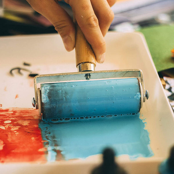 10cm Heavy Duty Hard Rubber Roller Printing Inks Lino Brayer Art Craft Roller - Lets Party