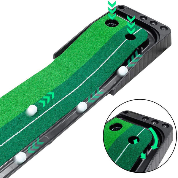 Golf Putting Mat 3M Indoor Outdoor Putter Trainer Golf Practice Mat Auto Return - Lets Party