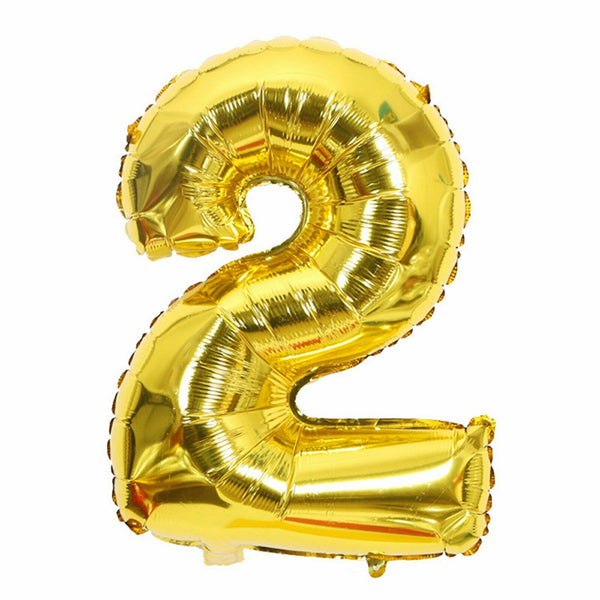 40cm Gold Foil Number Balloons  Birthday Wedding Party Decorations - Lets Party