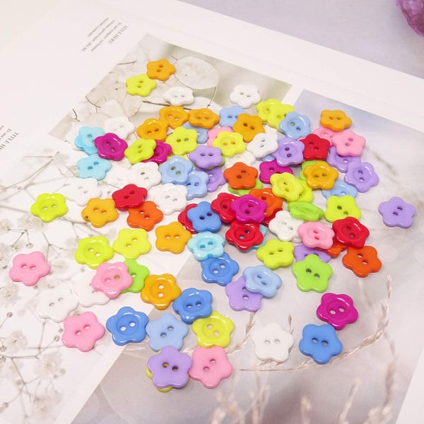 100/200X Bulk 20mm Flower Wintersweet Buttons Craft Scrapbooking Bouquet Sewing