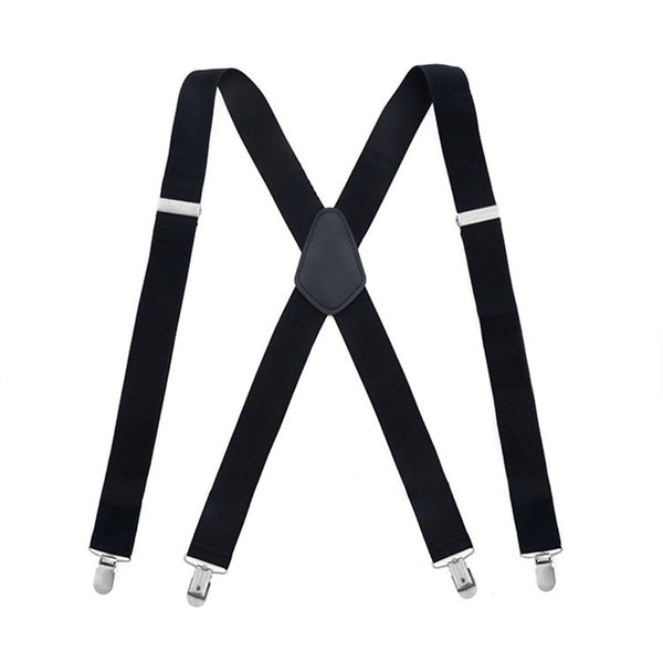 Extra Wide Men's Adjustable Elastic Suspenders Clip On Braces Trouser