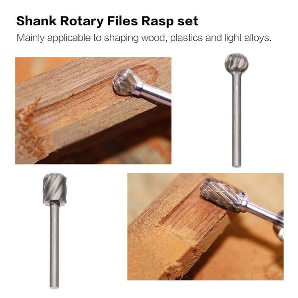 20x Solid Carbide Burrs For Dremel Rotary Tool 3mm Drill Die Grinder Carving Bit