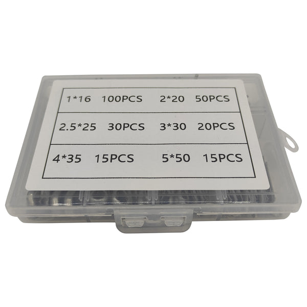 460PCS Stainless Steel Cotter Pin Assortment Set 6 Sizes Split Pins Spring Kit
