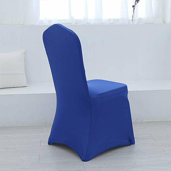 5x Royal Blue Chair Covers Full Seat Cover Spandex Stretch Banquet Wedding Party