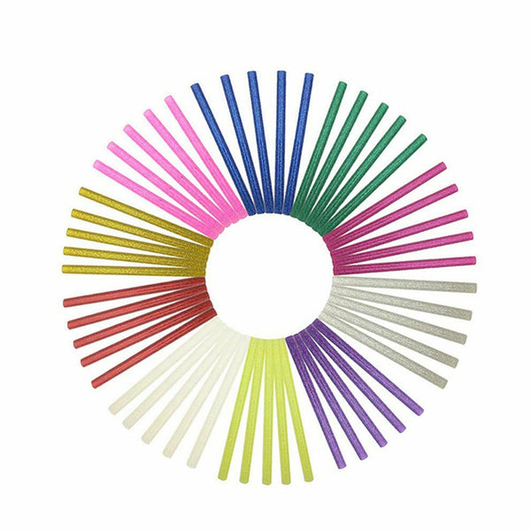 50pcs Multi Colour Hot Melt Glue Sticks Glitter For Electric Glue Gun Craft DIY