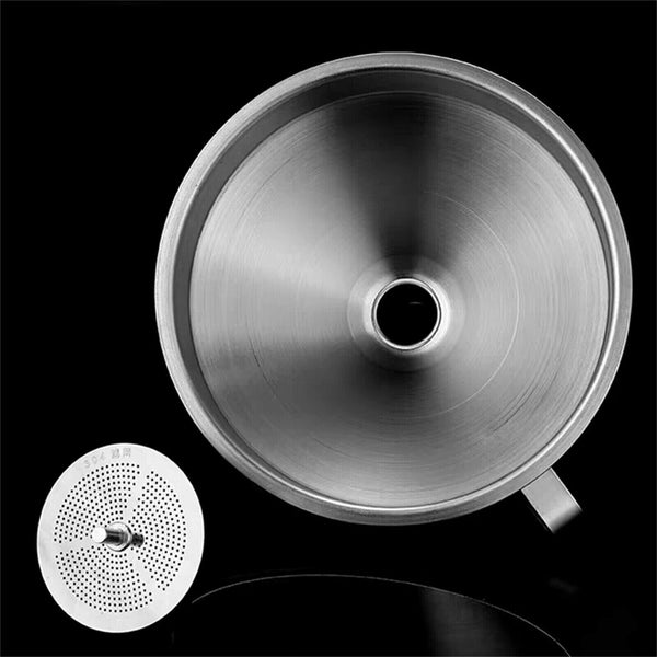 Stainless Steel Funnel Oil Liquid Funnel Metal Funnel with Detachable Filter AUS