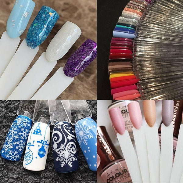 False Fake Nail Polish Colour Display Wheel Chart Sticks Tips Swatch
