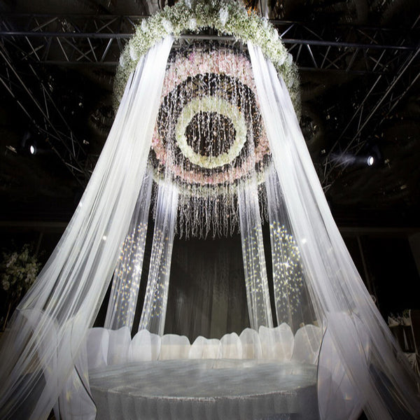 115M Tulle Roll Sheer Crystal Organza Fabric Birthday Event Party Wedding Decor