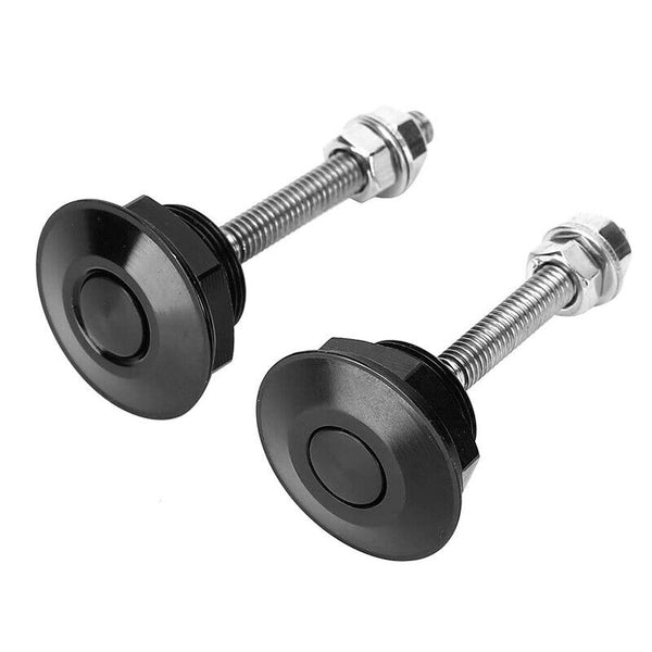 4pcs Black Aluminum Push Button Quick Release Bumper Hood Pin Bonnet Lock Latch
