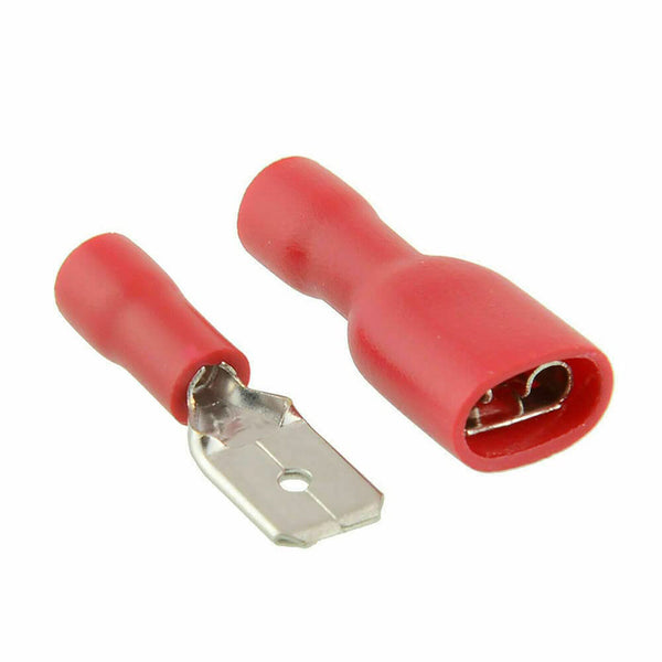 100PCS Insulated Spade Crimp Terminal Kit Cable Electrical Wire Splice Connector