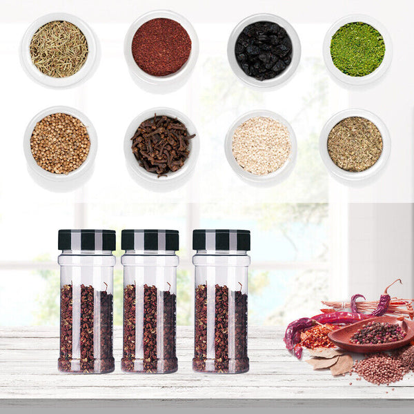 PLASTIC SPICE BOTTLES JARS CONTAINERS SHAKER LID HERB 100ML BULK LOT WHOLESALE