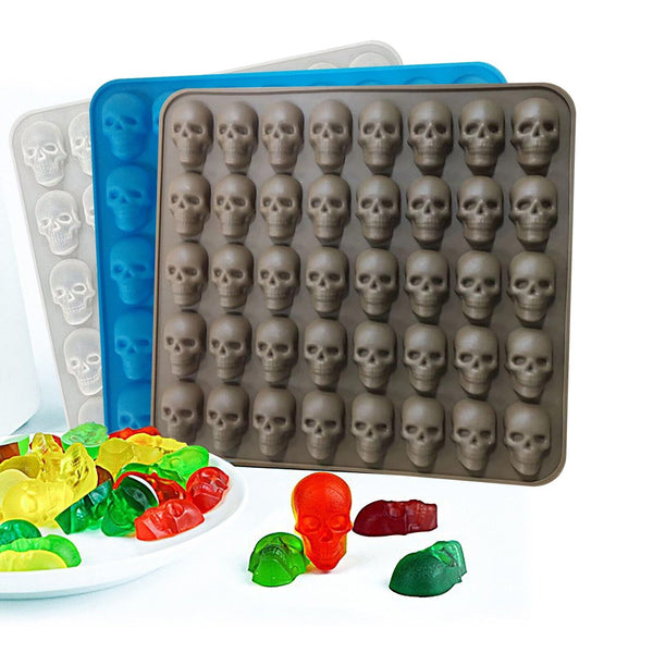 40 Cavity Skull Gummy Jelly Candy Silicone Mould Cake IceTray Halloween Molds AU