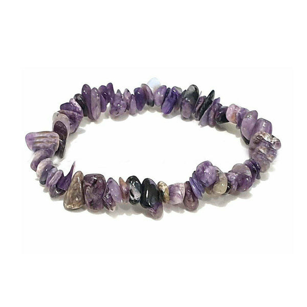 Natural Gemstone Tumbled Crystal Chip Bracelet Chakra Wicca Jewelry Rose Quartz