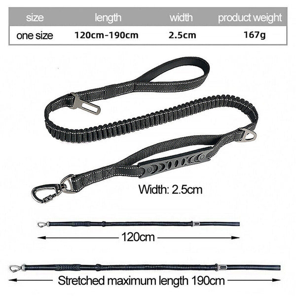 Elastic Bungee Dog Lead Anti Shock Dogs Walking Training Anti-Lost Stretch Leash