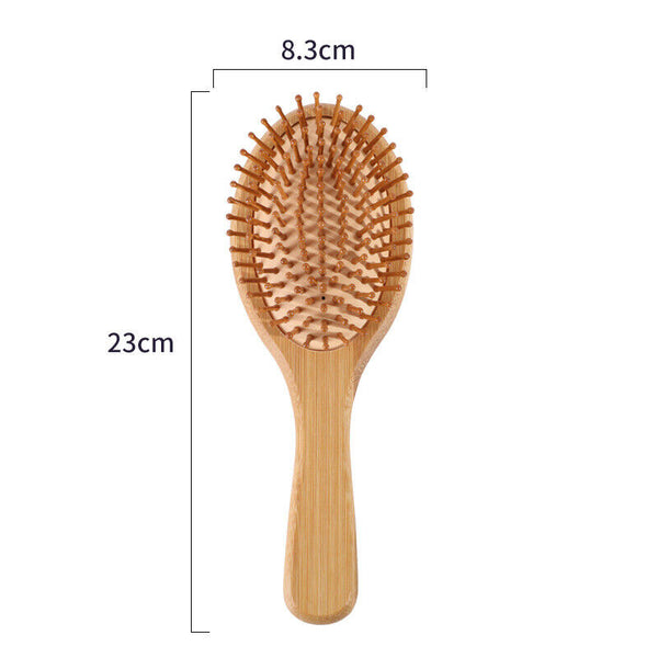 Natural Bamboo Wooden Hair Brush Oval Pneumatic Head Meridian Massage Combs AU